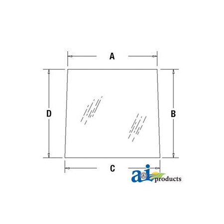 A & I Products Glass, Windshield 68.3" x61.5" x1.8" A-116809A5